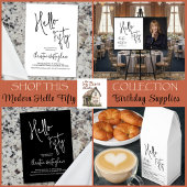 Modern Hello Fifty Name Date 50th Birthday Party スパークリングワインラベル