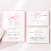 Pink Bow Baby Shower スタンダードカクテルナプキン