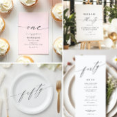 エレガントモダンChic Script 50誕生日 招待状