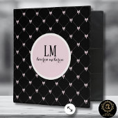 Black & Pink Bow Monogram マウスパッド
