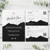 Black & White Modern Wedding | Website QR Code 招待状 (この独立クリエイターのコレクションをカスタマイズ。)