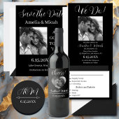 ミニリスト白黒結婚の写真 招待状