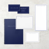 Minimalist Blue Monogram Two Border ノートパッド