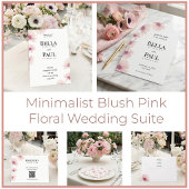 Elegant Blush Pink Floral Fine Art Wedding 招待状