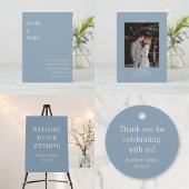 ミニマリストダスティブルーエレガントウェディングカスタム ラウンドシール