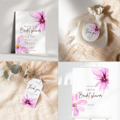 ピンクフラワーミニマルレシピカード