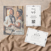 Minimalist Elegant Boho Wedding Response Card  エンクロージャーカード (この独立クリエイターのコレクションをカスタマイズ。)