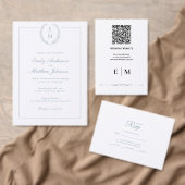 Minimalist Laurel Monogram Wedding Invitation 招待状 (この独立クリエイターのコレクションをカスタマイズ。)