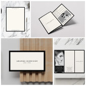 ミニマリスト高級アイボリーQRコードソーシャルメディア 名刺