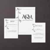 モノグラムのミニマリスト結婚式招待状（QRコード付き） 招待状 (この独立クリエイターのコレクションをカスタマイズ。)