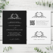 Minimalist Calligraphy Crest Wedding Thank You ラウンドシール (この独立クリエイターのコレクションをカスタマイズ。)