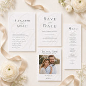モノグラム ミニマリスト 結婚式 御礼 カード