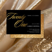 ミニマルなスクリプトブラックと金ゴールド21歳の誕生日 ラッピングペーパー