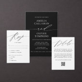 Minimalist Black Script Table Number Card テーブルナンバー (この独立クリエイターのコレクションをカスタマイズ。)