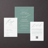 Green Minimalist Wedding Guest Book ゲストブック (この独立クリエイターのコレクションをカスタマイズ。)