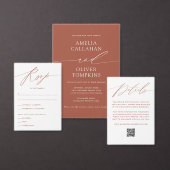 テラコッタミニマ結婚リスト 招待状 (この独立クリエイターのコレクションをカスタマイズ。)