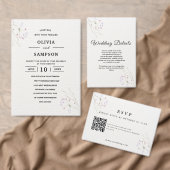 White Minimalist watercolor flowers wedding 台座サイン (この独立クリエイターのコレクションをカスタマイズ。)