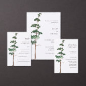 Minimalist Watercolor Spruce Wedding 出欠カード (この独立クリエイターのコレクションをカスタマイズ。)