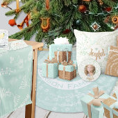 フローラフォークアートファーン&ファーンレッドクリスマスパターン ラッピングペーパー