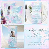 Modern Abstract Pastel Wedding Address ラベル