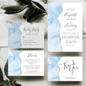 Agateベビーモダンブルーシルバー日付カードを保存 招待状