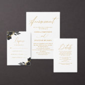 フェイク金ゴールド書結婚の抹消 招待状 (この独立クリエイターのコレクションをカスタマイズ。)