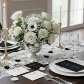 ブラックシンプル結婚の書道の座敷 テーブルナンバー