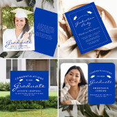 2025ブルーホワイトスクリプトキャップ卒業 ペットボトルラベル