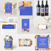 抽象芸術ボ結婚タニカルおもしろいQRコードRSVPカード 名刺