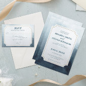 モダンブルーウェディング セーブザデート