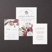 ボホフローラフォトグリーン結婚ズゲスト詳細 エンクロージャーカード (この独立クリエイターのコレクションをカスタマイズ。)