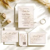 Rustic Elegant Boho Pampas Grass Wedding サンキューカード