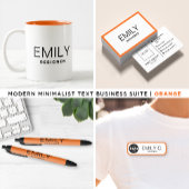 黒モダンタイポグラフィ |オレンジ 黒ボールペン