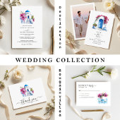 Modern Destination Wedding Bougainvillea Photo セーブザデート