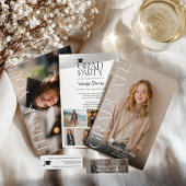 Modern Casual Simple Trendy 6 photos graduation 招待状