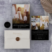 シックモダンな |ブラック・メリークリスマス・ホリデー・ギフト ラウンドシール