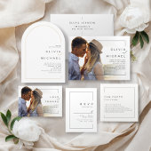 モダンシックなミニマ結婚リスト オールインワン招待状