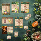 シックモダンウォーターカラーヴィンヤードランドスケープ結婚ズ 招待状