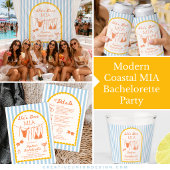 Modern Coastal Bachelorette Party Can Coolers スリム缶クーラー