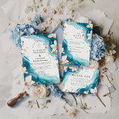 Modern Coastal Seashell Watercolor Wedding 招待状