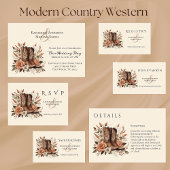 モダンエレガントCountry Western – 花 名刺