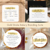 Modern Gold Brush Stroke Bakery Ingredient Product ラウンドシール