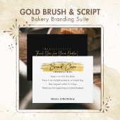 Modern Gold Brush Stroke Bakery 名刺