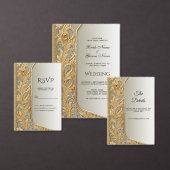 モダン金ゴールド華美リハーサル 招待状 (この独立クリエイターのコレクションをカスタマイズ。)