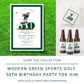 Elegant Green Golf 50th Birthday スタンダードカクテルナプキン