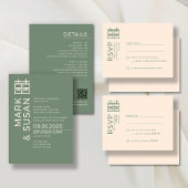 Minimal Modern Vietnamese Wedding RSVP Postcard