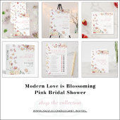 QR Code Love is Blossoming Pink Bridal Shower 招待状