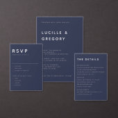 Midnight Blue Minimalist First Names Wrap Around  ラップアラウンドラベル (この独立クリエイターのコレクションをカスタマイズ。)