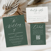 書モダンエレガント書QRコード結婚s 出欠カード