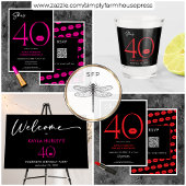 赤モダンミニマル唇She's 4誕生日 ショットグラス